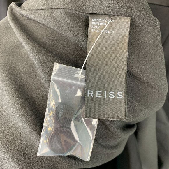 NWT REISS Avani Puff Sleeve Tuxedo Dress - Picture 9 of 10